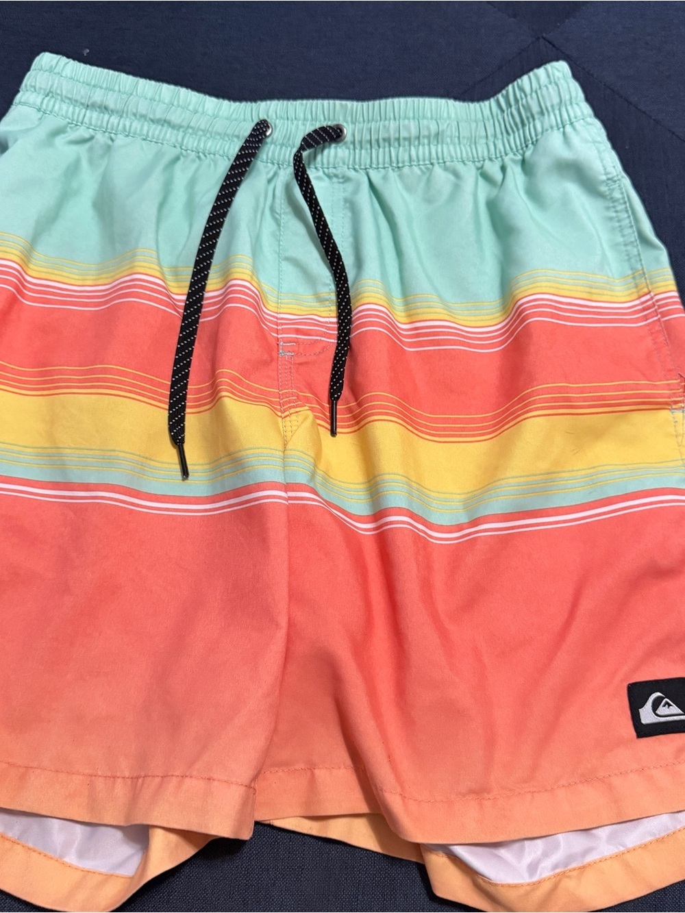 Quiksilver Striped Volleyball Swim Trunks Men's Sz S